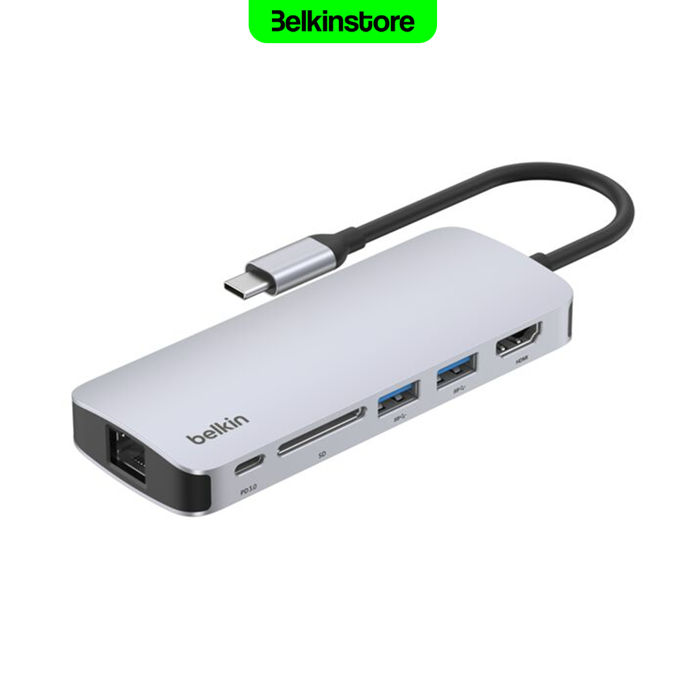 هاب 6 در 1 بلکین (نسخه 2)- Connect USB-C 6-in-1 Multiport Hub AVC008fqSGY-V2