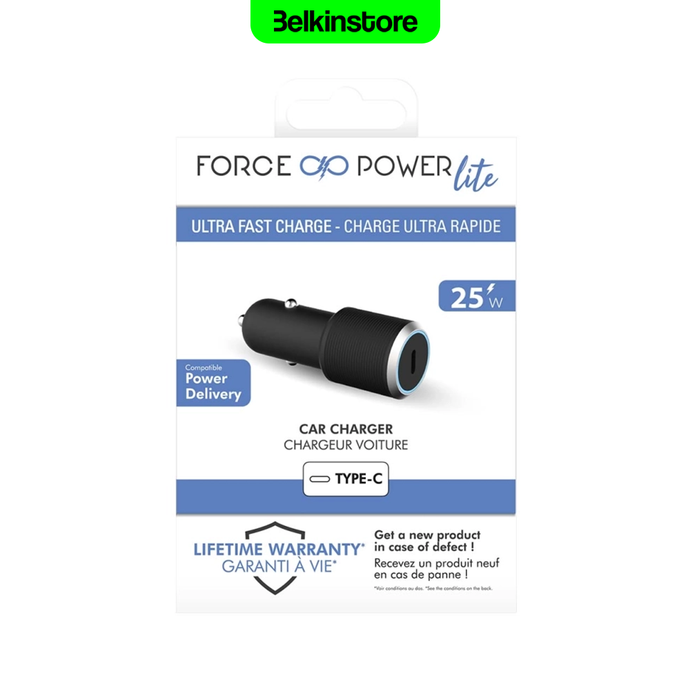 شارژر فندکی 25 وات فورس - Power Delivery - مدل FPLICAC1C25WPDB